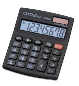 Калькулятор настольный 8-разр., 125*102 мм, 2-питание, оригинальный, Citizen SDC-805BN /20/1